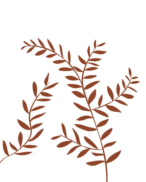 Rode plant met bladeren van Studio Miloa