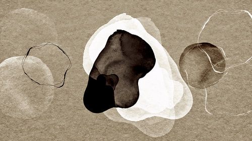 Gouden Balans Japandi Abstractie