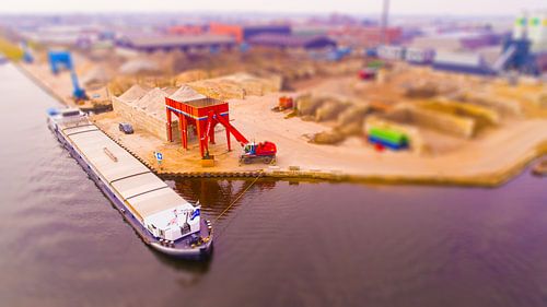 Chantier de construction vu du ciel