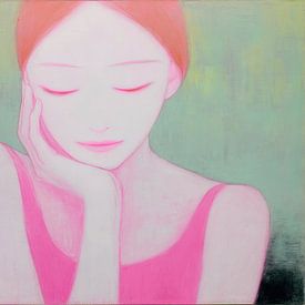 portrait de femme | Femme à l'haleine rose sur La collection ARTEO