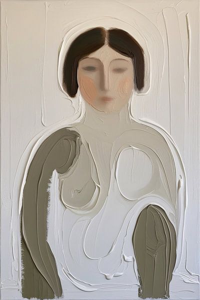 Abstract portrait in soft tones by Art & Soul Creations