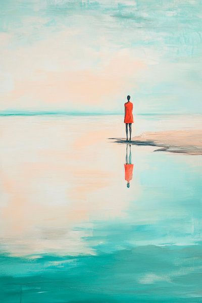 Lonely figure on the calm water by Poster Art Shop