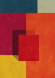 Superposition géométrique de couleurs en bordeaux et terracotta sur Niklas Maximilian