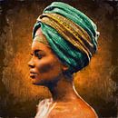 Bemalte afrikanische Schönheit von Arjen Roos Miniaturansicht