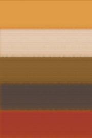 Stripes in yellow, white, mustard, taupe, red. Modern abstract art. by Dina Dankers