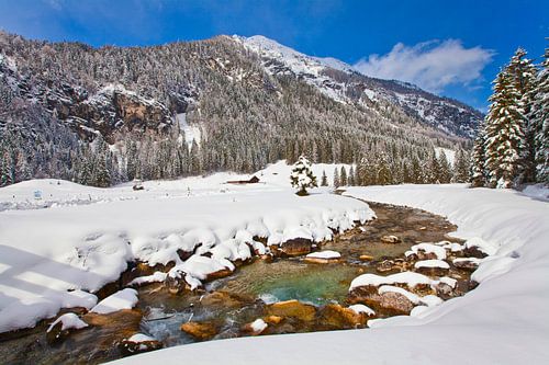 Le Marbach dans l'alpage hivernal de Schüttbachalm
