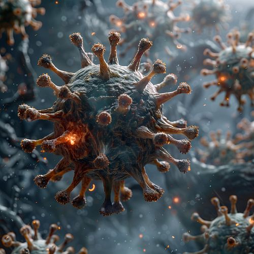 Fictional virus in colour