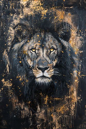 Mysterieus portret van een leeuw in kunst