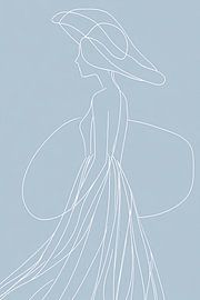 Elegant lines of a woman - Minimalist by Poster Art Shop