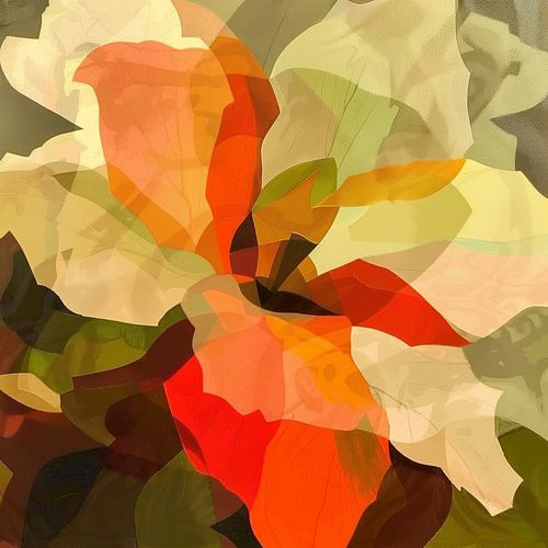 Warme Bloemenpracht: Abstracte Kleurenharmonie