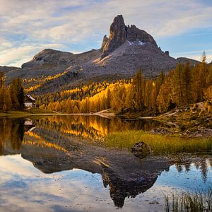 Herbst am Lago Federa, Dolomiten, Italien