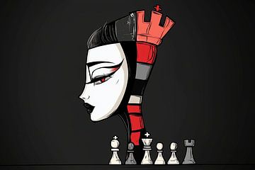 Die Schachkönigin | Macht und Mysterium in der abstrakten Kunst von Karina Brouwer