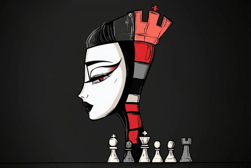 The Chess Queen | Power and Mystery in Abstract Art by Karina Brouwer