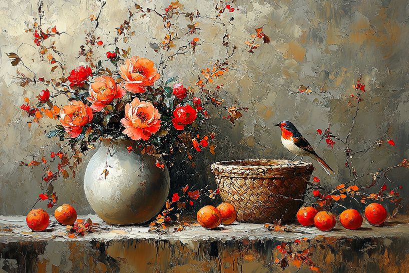 Herfst Stilleven | Autumn Fire Serenade van Kunst Kriebels
