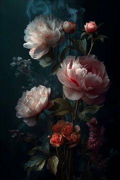 Stilleven met Pioenrozen en Rozen no.4 van Studio BB