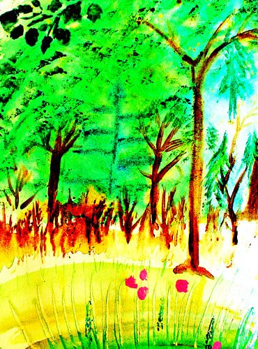 aan de rand van het bos