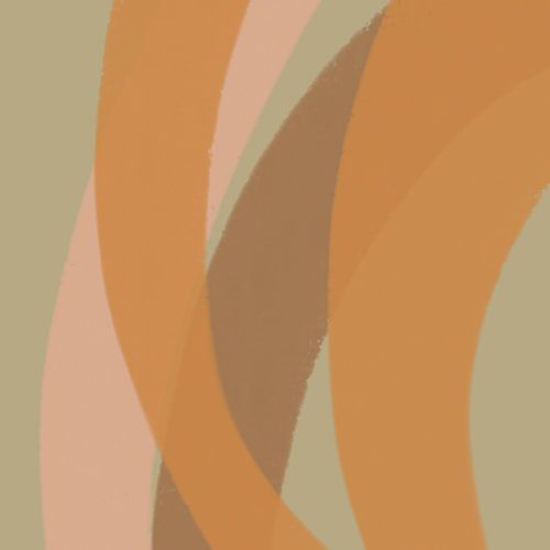 Neutrale pastelkleuren. Terracotta, roze, camogroen.
