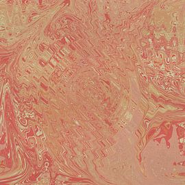 Jaren 70 abstract patroon in retrostijl in warme levendige kleuren. van Dina Dankers