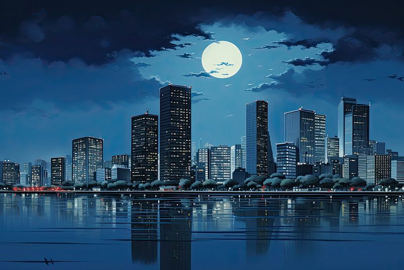 Stadt bei Nacht von Ellen Reografie