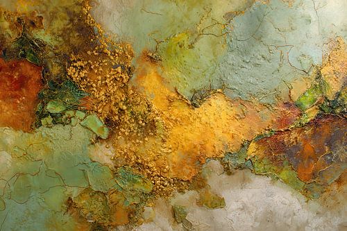 Goud Oranje Abstract - Warm Luxe Schilderij