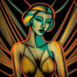 Kreide Art Deco Frau