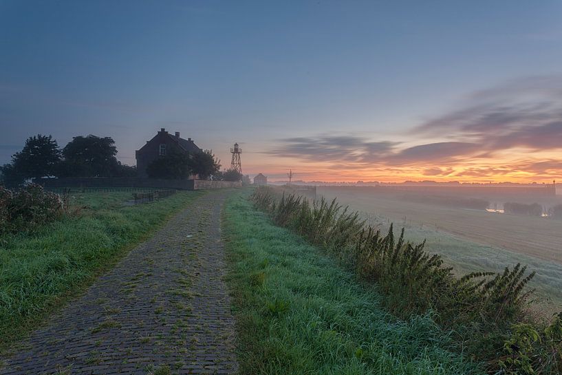 Zonsopkomst Schokland (Flevoland, Nederland) van Adrian Visser