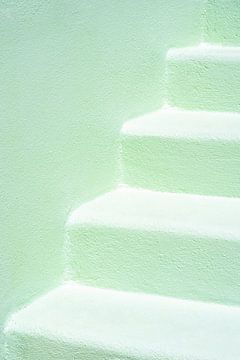 Pastel green steps in Ibiza by Jenine Blanchemanche