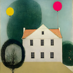 Haus mit Luftballons