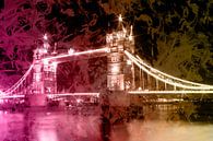 Digitale kunst Tower Bridge bij nacht II van Melanie Viola thumbnail