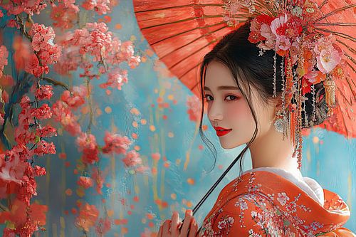 schilderachtige japanse kunst geisha