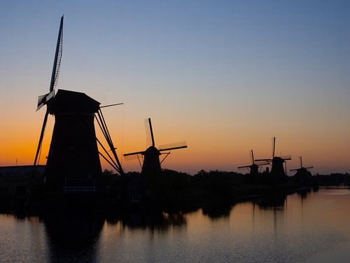 Laatste licht over Kinderdijk