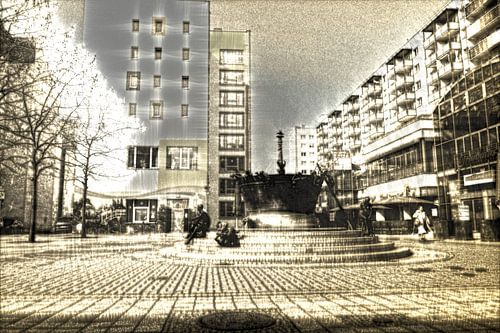 Magdeburg und Faunbrunnen von Daniel Dorst