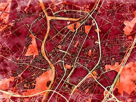 Kaart van Vilvoorde in de stijl 'Amber Autumn' van Maporia