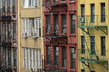 Fire escapes in New York's Chinatown by Merijn van der Vliet