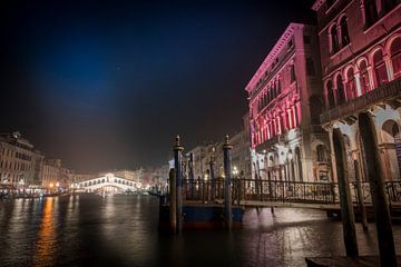 Rialto-Brücke bei Nacht von Gerard Wielenga