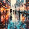 Venise sous la pluie sur Silvio Schoisswohl