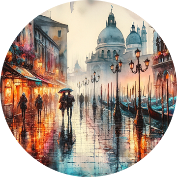 Venetië in de regen van Silvio Schoisswohl