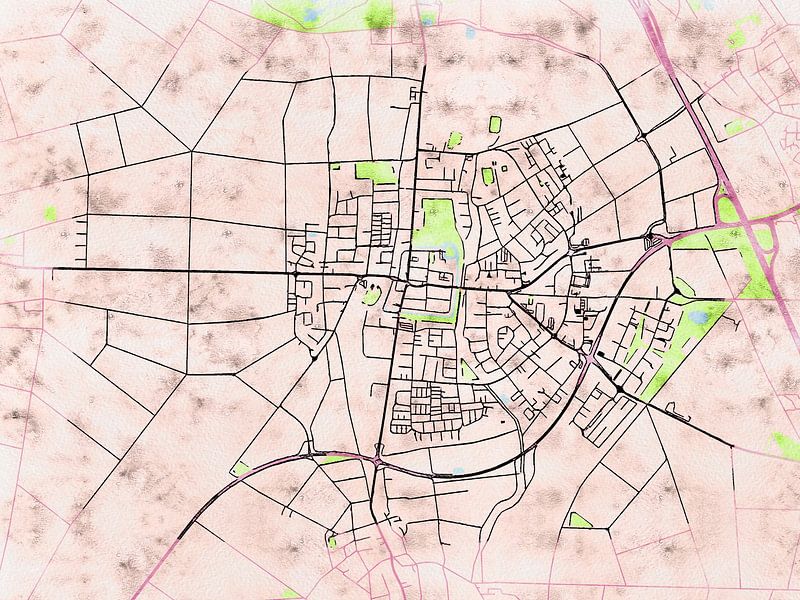 Carte de Lechenich avec le style 'Soothing Spring' par Maporia