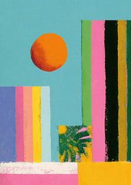 Abstract composition with orange circle by Niklas Maximilian