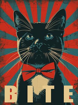 Bite - Politische Katzenkunst Nr.3 von Vincent the Cat