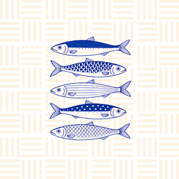 Woven Depths: A Five Fish Tapestry