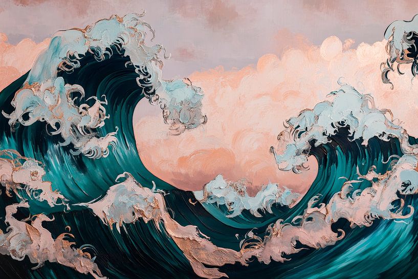 Dance of the waves in the evening light by Poster Art Shop