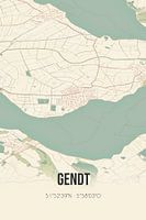 Vintage landkaart van Gendt (Gelderland)