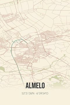 Vintage map of Almelo (Overijssel) by Rezona