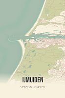 Vintage map of IJmuiden (North Holland)