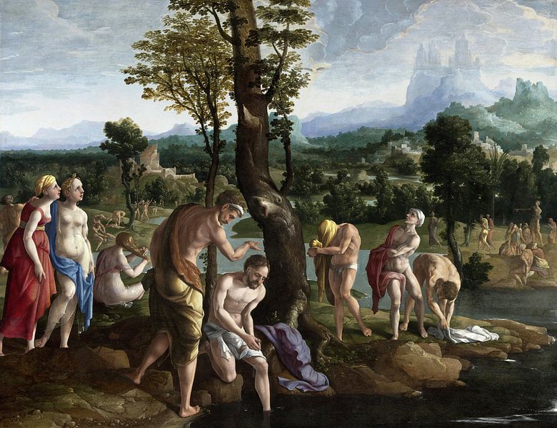 Le baptême du Christ dans le Jourdain, Jan van Scorel par Des maîtres magistraux