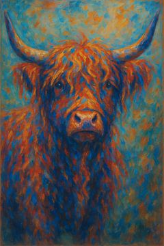 Schotse hooglander schilderij van Johannes