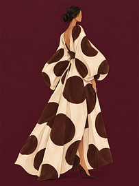 Schokoladenfarbene Silhouette mit Polka-Dots von Mosaic Dialogue