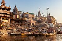 De ghats van Varanasi aan de Ganges