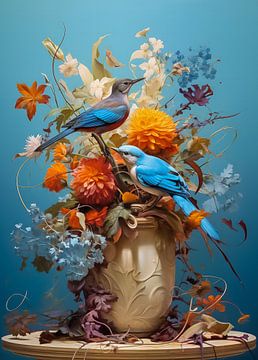birds and flowers by Thea